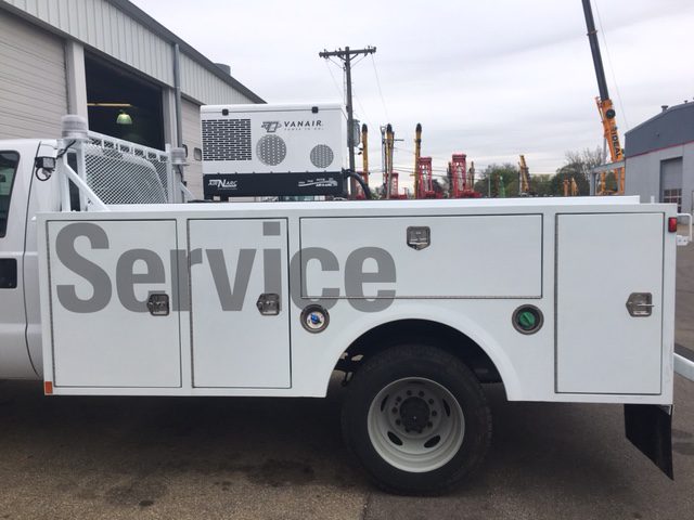 van air mobile power unit on service truck