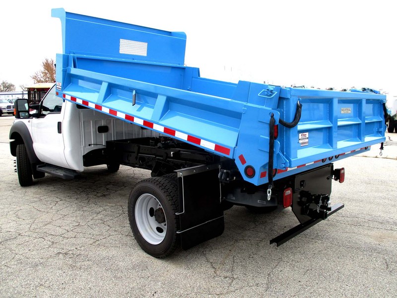 badger truck equipment blue dump body